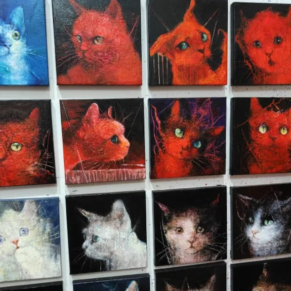 Oil portraits of cats