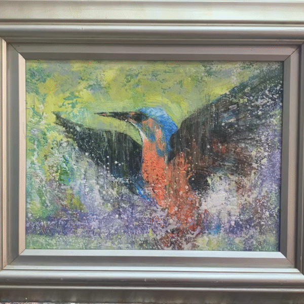 A portrait of a pet bird in an expressionist style