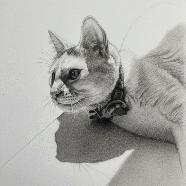 A hyper-realistic oil painting of a kitten looking out a window