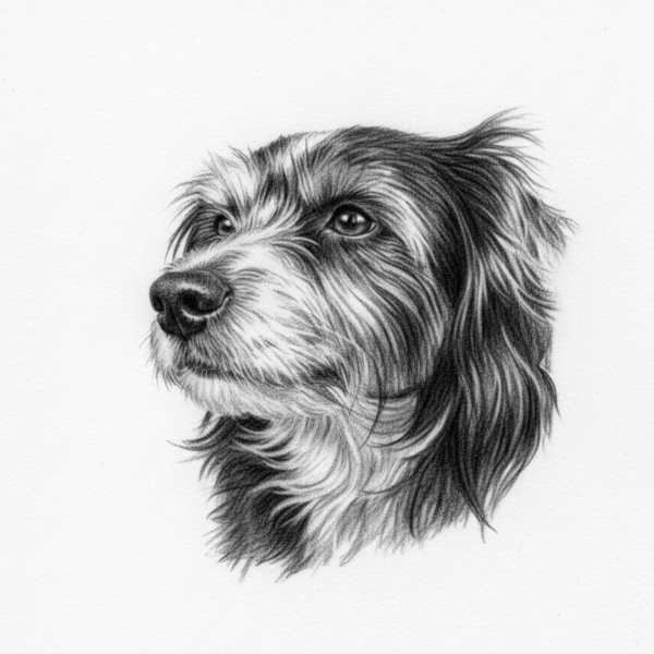 An oil portrait of a noble dog in a realistic style